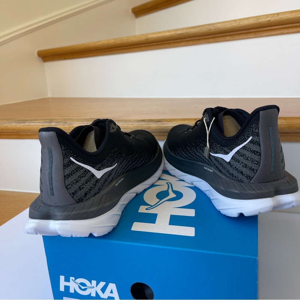 NWT Hoka Mach 5 Running Shoes in Black / White / Castlerock , Hoka One One - Picture 10 of 13